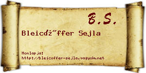Bleicöffer Sejla névjegykártya